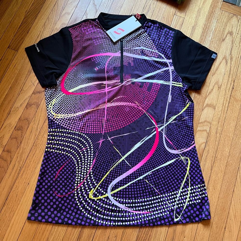 Savalino women’s dry fit shirt purple and black new with tags size 3XL